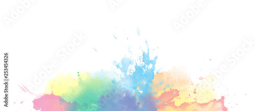 Foto-Schiebegardine Komplettsystem - Rainbow watercolor colorful border background isolated on white (von Taiga)