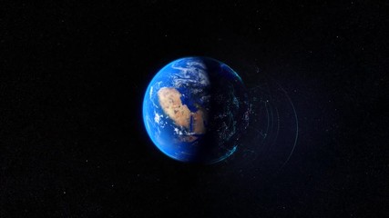 Poster - Abstract animation of digital Earth Globe rotating with digital data globe loop and data network. Technology of the future.