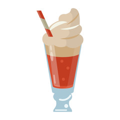 Poster - Milkshake with cream glass cup