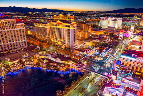 Main street of Las Vegas-is the Strip in evening time. Canvas Print