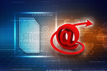 Poster - 3d rendering E mail sign concept
