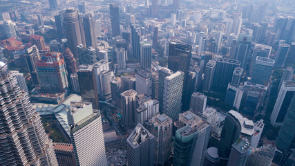 Aerial view on the Kuala Lumpur down town area