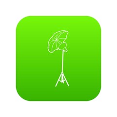 Poster - Octobox icon green vector isolated on white background