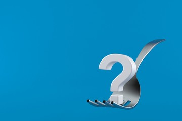 Wall Mural - Fork with question mark