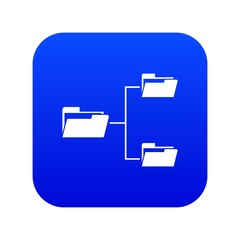 Poster - Folders structure icon digital blue for any design isolated on white vector illustration