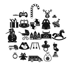 Canvas Print - Toy icons set. Simple set of 25 toy vector icons for web isolated on white background