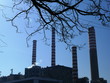 Turbigo, Milano, Italy. 06/10(2009. Profile of power plant with sky.