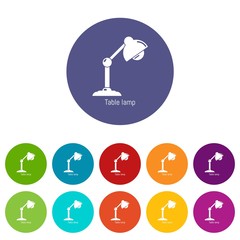 Poster - Table lamp icons color set vector for any web design on white background