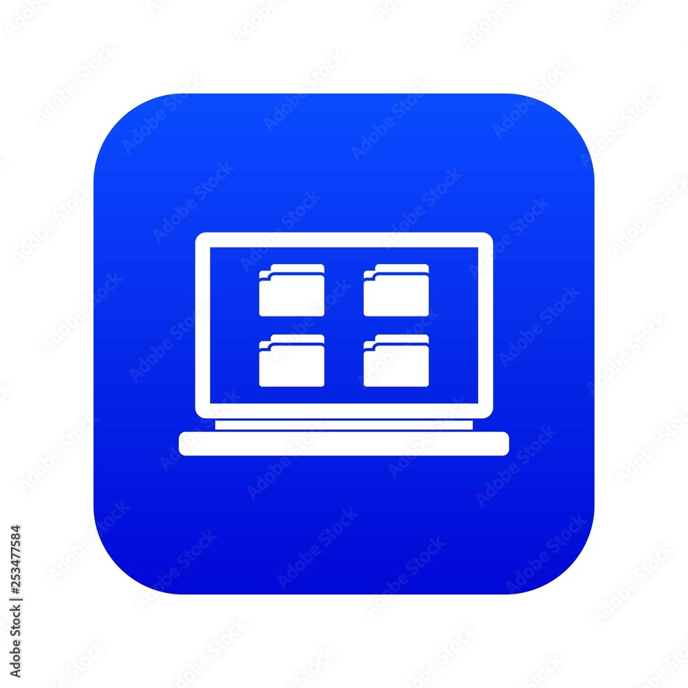 Desktop icon digital blue for any design isolated on white vector ...