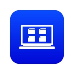 Poster - Desktop icon digital blue for any design isolated on white vector illustration