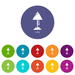 Poster - Lamp icons color set vector for any web design on white background