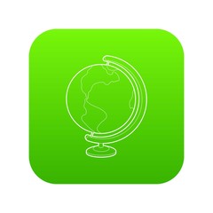 Poster - Globe icon green vector isolated on white background