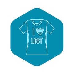 Wall Mural - T-shirt i love LGBT icon. Outline illustration of t-shirt i love LGBT vector icon for web
