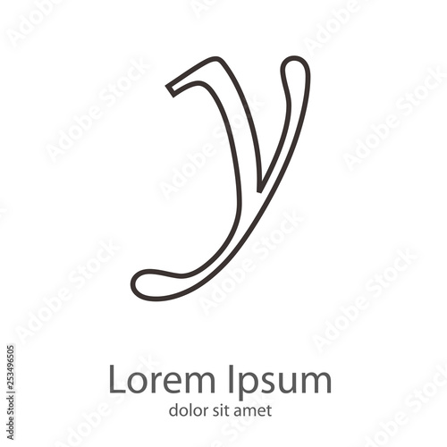 Logotipo Letra Y Minúscula Lineal Color Gris Buy This
