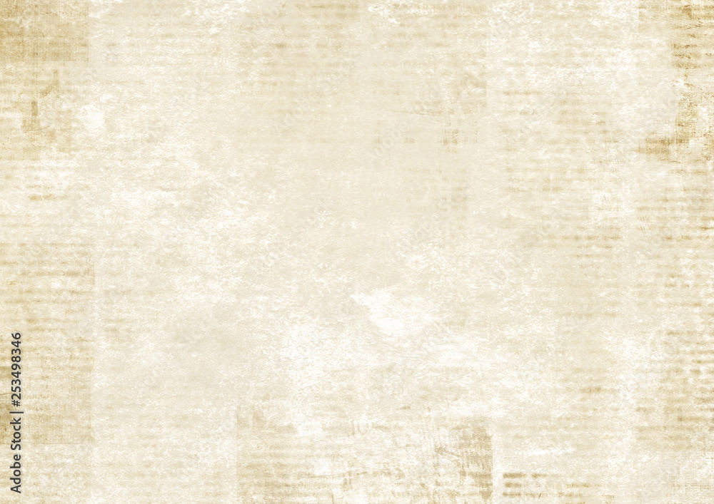 Newspaper with old grunge vintage unreadable paper texture background - obrazy, fototapety, plakaty 