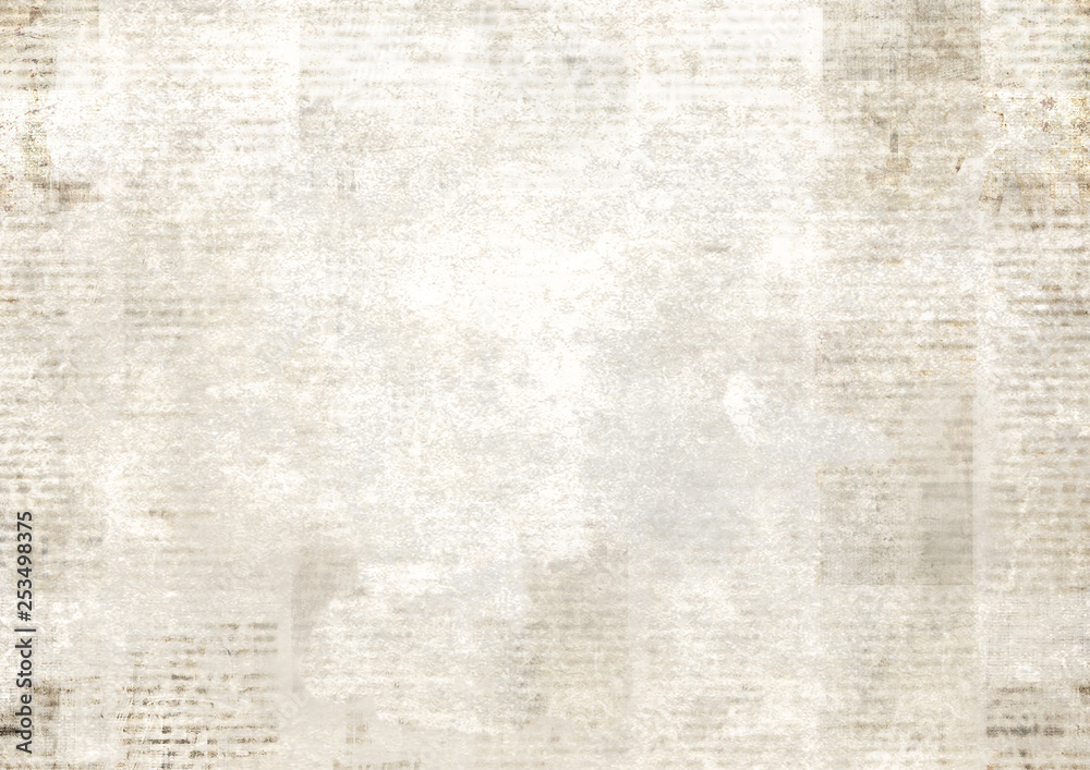 Newspaper with old grunge vintage unreadable paper texture background - obrazy, fototapety, plakaty 