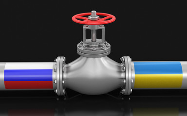 Poster - Pipeline with flags. Image with clipping path