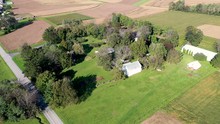 Aerial High Angle Approach From The Rear Of The Herr House Property, Lancaster County Pennslyvania Concept: National Park Service, Historic Places, Mennonite, Colonial America, Amish, Landmark