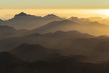 Fototapeta Na ścianę - Egypt. Mount Sinai in the morning at sunrise. (Mount Horeb, Gabal Musa, Moses Mount). Pilgrimage place and famous touristic destination.