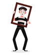 © vectorkif - April Fool's Day. Mime cartoon character