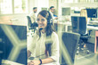 © Bojan - Smiling young business woman with headset working in call center