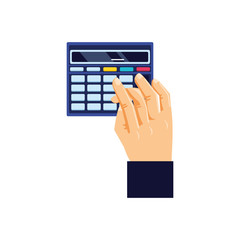 Canvas Print - hand with calculator math finance icon