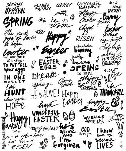 Hand Written Easter Phrases And Quotes Hand Drawn Lettering Collection Typography Doodle Design Vector Illustration Buy This Stock Vector And Explore Similar Vectors At Adobe Stock Adobe Stock