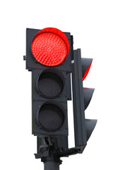 Aufkleber - traffic light with a burning red light. isolated on white
