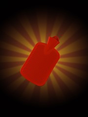 Poster - Hot water bottle on rays background