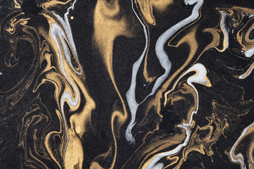 Wall Mural - marble ink paper texture black silver gold