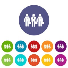 Poster - Business set icons in different colors isolated on white background