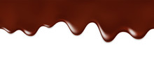 Seamless Pattern Of Melted Chocolate Dripping .