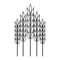 Poster - wheat natural food symbol in black and white