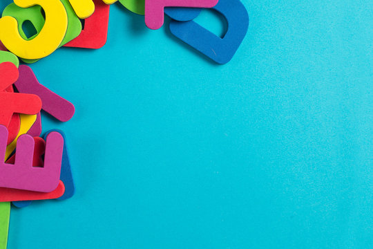 Multicolored English Letter Random Order Flat Lay