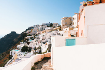 Wall Mural - Firostefani town street in Santorini island, Greece