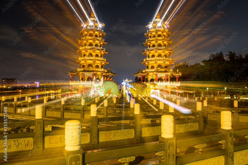 Scenery of Lotus Pond, Kaohsiung, Taiwan. This is one of the most famous locations for both citizens of Kaohsiung and tourists