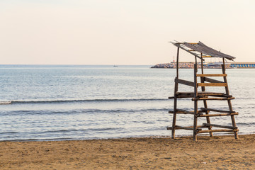 Lifeguard tower at the seaside