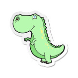 Fototapeta Dinusie - sticker of a cartoon dinosaur