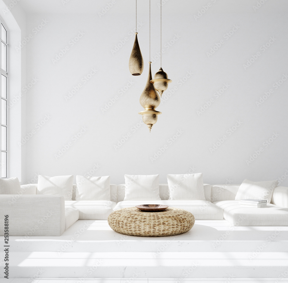 Gemalde Auf Glas Light And Spacious Bohemian Living Room