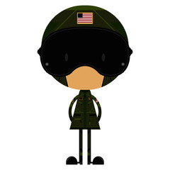 Sticker - Cartoon Air Force Fighter Pilot