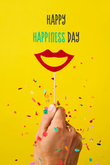 Sticker - smile and text happy happiness day.