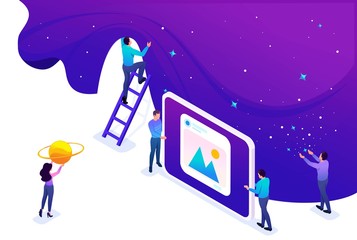 Aufkleber - Isometric Development and Creation of a Website