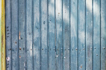 Blue wooden door with bolts - Backgrounds and textures (Ari Atoll, Maldives)