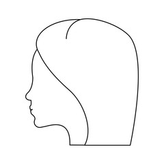 Wall Mural - woman head silhouette cartoon in black and white