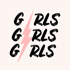 Sticker - Girls Girls Girls Typographic Design