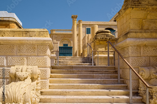 Stone Staircase Columns And Other Ruins Of Royal Opera House Of Valletta Malta Which Was Destroyed From Aerial Bombing In 1942 During World War Ii Stock Photo Adobe Stock