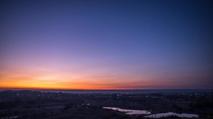 Wall Mural - time lapse transition from night to morning in the city