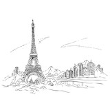 Fototapeta Boho - The Eiffel Tower vector