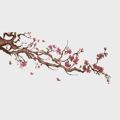 Wall Mural - Sakura tree in blossom vector