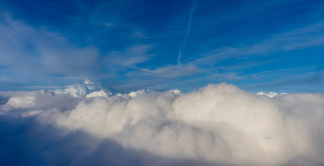 View from the sky, cloud, a group of clouds in the sky